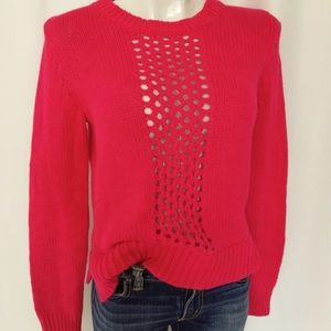 Banana Republic Open Knit Red Cotton Sweater
